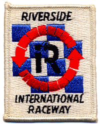 GIF: scan of  Riverside International Raceway aka Riverside Raceway jacket patch  