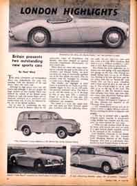 Thumbnail: 1953 magazine page about the debut of the Austin-Healey "100"   CLICK for the BIG version