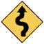 winding road sign