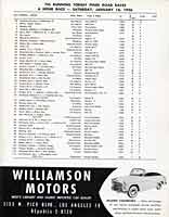 Scan: first entry list page (six-hour race), January, 1956 Torrey Pines program