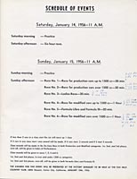 Scan: schedule of events page, January, 1956 Torrey Pines program