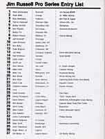 Scan: Times Nissan Grand Prix  April, 1984  Jim Russel Pro Series Entry List