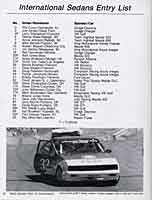 Scan: IMSA Grand Prix of Endurance  April, 1987  Small Sedan Race Entry List 