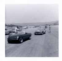 Thumbnail: MGB Tourers of Homer James and YOBS in the tech line at Tecate, Baja California, Mexico landing strip