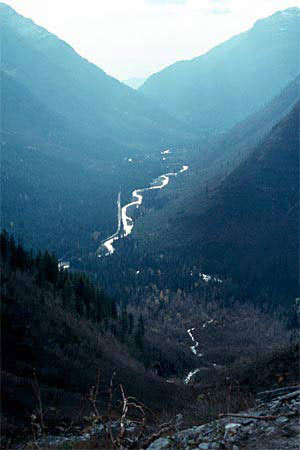 Photo: view down the valley from Going-To-the-Sun Highway