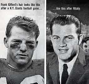 Thumbnail:  Vitalis ad featuring a youthful Frank Gifford