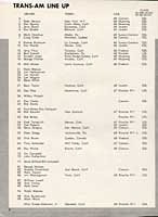 Scan: entry list  Trans Am  Riverside  1969