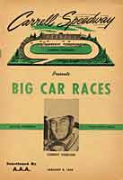 Scan: Carrell Speedway Big Car Races January 1949   Program Cover