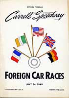 Scan: program cover Carrell Speedway  1949