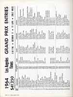 Scan: Times Grand Prix  1964   Times GP entry list  - first page