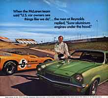 Scan:  1971 Vega ad showing the approach to Turn Six