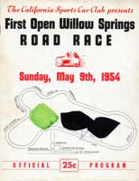 Thumbnail: scan of program cover, May 1954 Willow Springs races