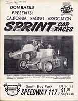 Scan: Cover of 1979 program for the Sprint Cars at Speedway 117, South San Diego