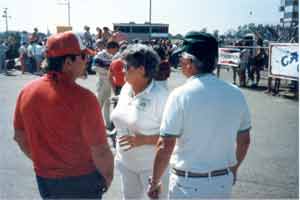 Thumbnail: Joe Hobbs, Marge and Phil Binks near the hot corner. Al Jr in the distance