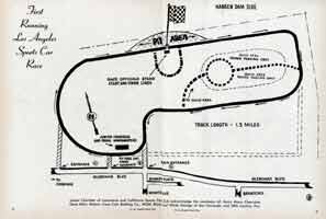 Thumbnail:  L.A. Sports Car Road Races at Hansen Dam  June, 1955  Course Map