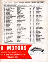 Thumbnail:  Sports Car Road Races at Pomona, October, 1957  Entry List Page Two