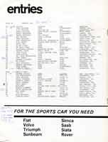Scan:  Orange County International Raceway  Regional Races September, 1969  Entry list, Page 1
