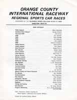 Scan:  Orange County International Raceway  Regional Races September, 1969   Officials