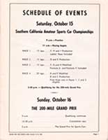 Scan:  Schedule of events Riverside International Raceway  1960